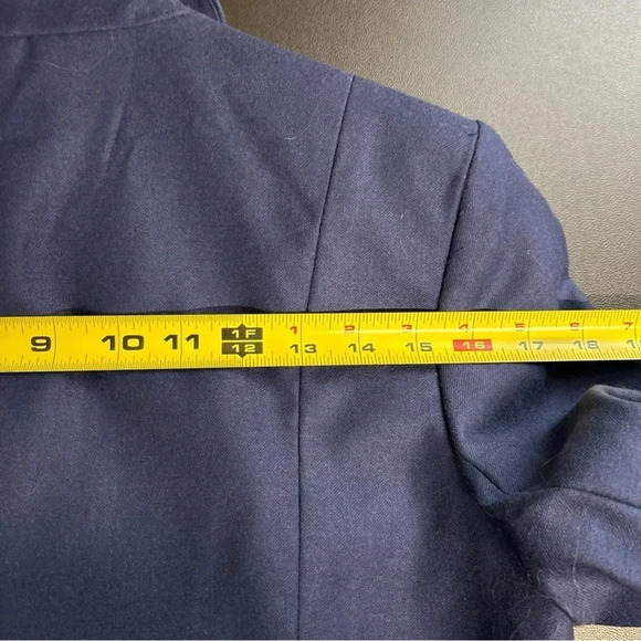 J. G. Hook Women’s Size 8 Vintage Navy Blue Wool‎ Blazer Double Breasted Career - Picture 10 of 13